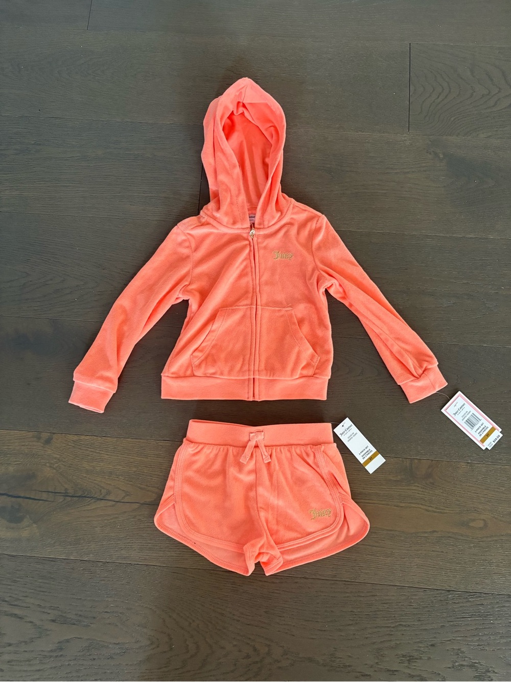 Juicy couture orange girls toddler 2 piece outfit retail $100
